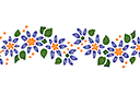 Stenciler olika motiv blommor - Bård från Wildflower 040b