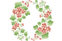 Stenciler olika motiv blommor - Medaljong av pelargoner