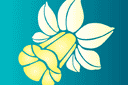 Isoja sabluunamalleja - narsissin kukka