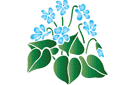 Stenciler olika motiv blommor - Blå snödroppe
