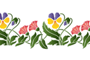 Stenciler olika motiv blommor - Pansy