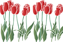 Stenciler olika motiv blommor - Tulip gräsmatta