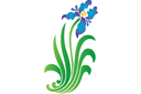 Stenciler olika motiv blommor - Iris 24