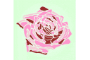 Stenciler olika motiv blommor - Rosa