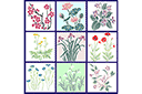 Stenciler olika motiv blommor - En uppsättning blommor 52