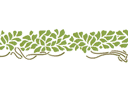 Löv och växter schabloner - Grön kant