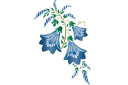 Stenciler olika motiv blommor - Motiv av blåklockor 129