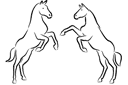 Grossist av djur bilder schabloner - Två hästar 1a. Set om  4 st.