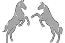 Eläinten maalaussapluunoita - Kahden hevosen 1c