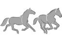 Ritmallar schabloner djur - Två hästar 2c