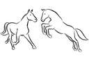 Eläinten maalaussapluunoita - Kahden hevosen 3a