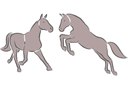Eläinten maalaussapluunoita - Kahden hevosen 3c