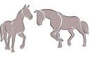 Eläinten maalaussapluunoita - Kahden hevosen 4c