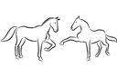 Grossist av djur bilder schabloner - Två hästar 5a. Set om  4 st.
