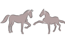 Ritmallar schabloner djur - Två hästar 5c