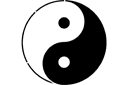 Sapluunat pyöreillä koristeilla - Yin-Yang itäsymboli