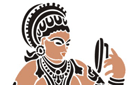 Sabluunat intialaisia motiiveja - intialainen nainen ja peili