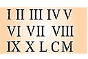 Kirjaimia, numeroita ja lauseita sabluunat - Roomalaiset numerot