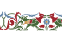 Keskiaikainen sabluunat - kukkoboordinauha