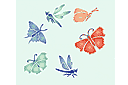 Schabloner med fjärilar - Fjärilar och trollsländor