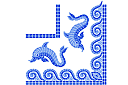 Mosaiikki sabluunat - delfiinit, kulmaelementti