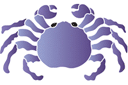Grossist av djur bilder schabloner - Blå krabba. Set om  4 st.