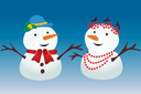 Joulu ja Uusi Vuosi - kaksi lumiukkoa