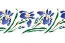 Stenciler olika motiv blommor - Östra iris bård
