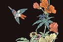 kukkasabluunat - Itämäinen lintukuvio paneeli