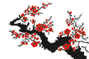 Sapluunat puiden piirtämiseen - Synkkä sakura
