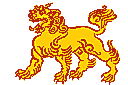 Itämaisilla kuvioilla sabloonat - Kiinalainen leijona