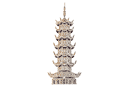 Itämaisilla kuvioilla sabloonat - Iso kiinalaista pagodi