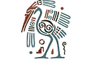 Stenciler Inca, Maya och aztekiska symboler - Inca trana