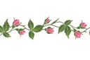Sabluunat kukkien piirtämiseen - ruusuboordinauha