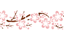 Itämaisilla kuvioilla sabloonat - japaninkirsikkaboordinauha