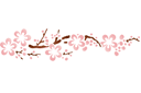 Itämaisilla kuvioilla sabloonat - japaninkirsikan motiivi