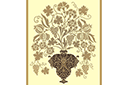 Schabloner i medeltidsstil - Vas i grotesk stil med vindruvor