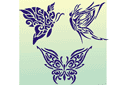 Perhoset ja sudenkorennot sapluunat - tattoo 03
