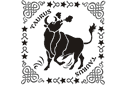 Schabloner för måla horoskop och stjärnbildstecken - Taurus Inramat