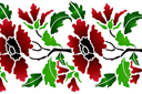 Sabluunat kukkien piirtämiseen - boordinauha unikon kaakelikuvista