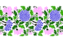 Stenciler olika motiv blommor - Bård av krysantemum