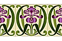 Flora bårder med färdiga schabloner - Iris 1