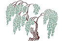 Sapluunat puiden piirtämiseen - itkupaju 2