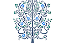 Väggschabloner med träderna - Blommande träd i jugend stil