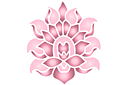 Stenciler olika motiv blommor - Blommande lotus A