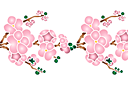 Sabluunat kukkien piirtämiseen - Japaninkirsikan oksa A