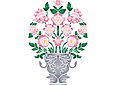 Stenciler olika motiv blommor - Urna med blommor