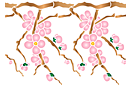 Kukkatapettiboordi - Keväällä kukkiva kirsikkapuu B