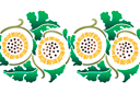 Stenciler olika motiv blommor - Bård med gula krysantemum