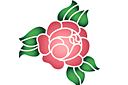 Ruusut sablonit - Ruusu (primitiivinen tyyli) 1A